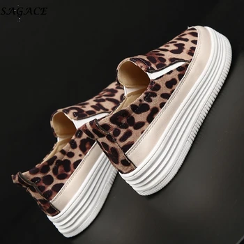 SAGACE jeseni Ženske stanovanj Športna Obutev Modni Krog toe Leopard print čevlji ženske Loafers Dame Balet Stanovanja Zapatos Mujer #4Z