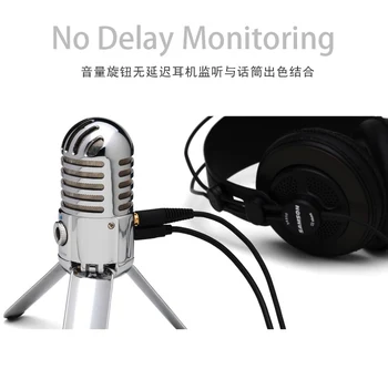 Samson Meteor Mic USB Studio Kondenzatorski Mikrofon in SR850 uporabo Slušalke za Računalnik Doma Studio ali Programske opreme za Prepoznavanje Glasu