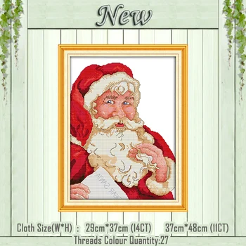 Santa Claus Vesel Božič DIY slikarstvo šteje natisnjena na platno DMC 11CT 14CT kompleti Navzkrižno Šiv vezenje needlework Set