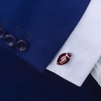SAVOYSHI Novost Šport Rugby zapestne gumbe za Mens Obleko Srajco Hlačnice gumbi Rjava Emajl manšetni Poročni Nakit blagovne Znamke