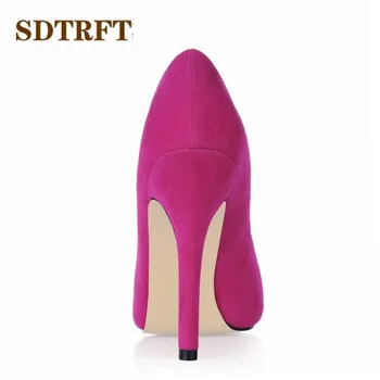 SDTRFT Stilettos zapatos Peep Toe 11 cm Tanke pete ženske Plitvo Usta Jate čevlji ženska Stranka črpalke sapato feminino US10 11 12