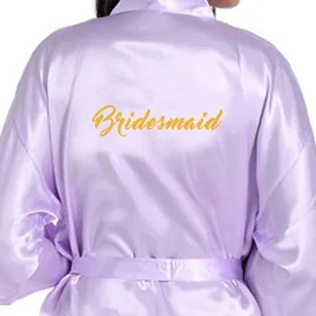 Seksi Satenast Kimono Poročne Obleke Zlate Bleščice Nevesta Družico More Nightgown jutranje Stranka Sleepwear za Ženske