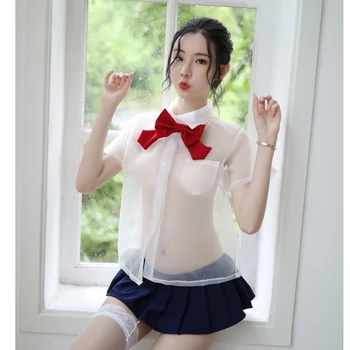 Seksi Študentka enotno skušnjavi, ženske spodnje perilo, seksi prozorni mornar enotno skušnjavi, spol krilo obleko erotično japonski lingeri