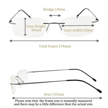 SHINU titana rimless okvir moških kratkovidnost obravnavi očala 2.0 Ultralahkih očal okvir modra svetloba blokiranje računalnika očala Moški