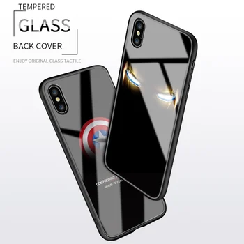 Shockproof Kaljeno Steklo Telefon Kritje Za Nasprotnega Realme 6 Pro X50 5 5S Reno 3 Pro Marvel Superheroj Ironman Captain America Primeru