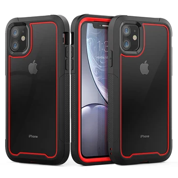 Shockproof Oklep Primeru Telefon Za iPhone 12 Pregleden hibridni TPU Kritje Za iPhone XR XS MAX 11 Pro Max 8 7 6 Plus SE Jasno Primeru