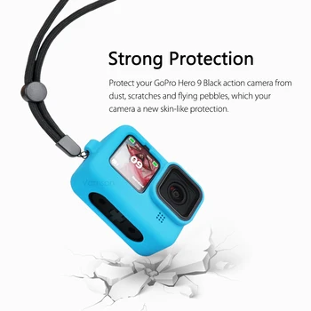 Silikonsko Ohišje za GoPro Hero 9 Black Screen Protector Zaščitne Leče Film Stanovanj, Kritje za Go Pro Hero9 Dodatki