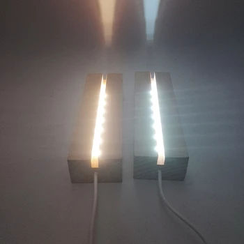 Smole Umetnosti Pravokotnik LED Osvetlitev Zaslona Znanja Kristalno Lesene Osvetljeno Podlago Stojalo M0XF