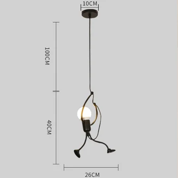 Sodobna obesek svetilka mali človek plezanje Elegantno Obešalnik za doma notranjo Razsvetljavo Art okras Obesek Svetlobe