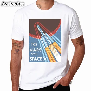 SpaceX majice s kratkimi rokavi Moški Prostora X Logotip moška T-shirt Priljubljena po Meri Kratek Rokav Zasedbo Mars Tshirt HCP4538