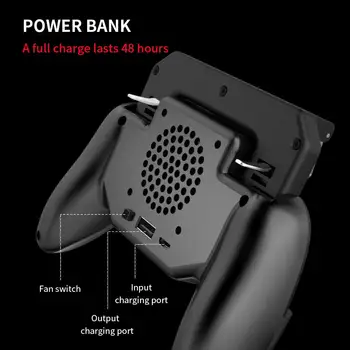 SR Gaming PUBG Gamepad Krmilnika Mobilne Sproži s 4000 mah Veliko Power Bank & Hladilni Ventilator L1R1 Strelec Palčko Game Pad
