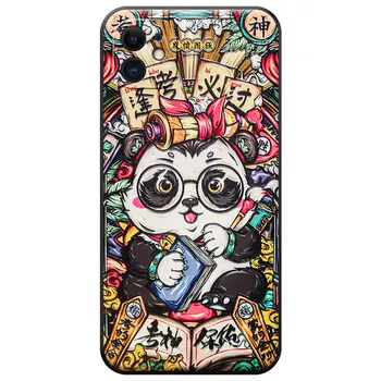 Srčkan Panda Primeru Telefon za Samsung S10e S8 S9 S10 S20 Ultra Opomba 8 9 10 Plus Capa Mehko Nazaj Zajema 3D Reliefni Telefon Primerih Coque