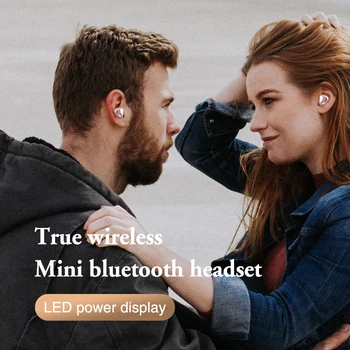 T60 Brezžične Slušalke Bluetooth V5.0 IPX6 Nepremočljiva 2600mAh LED Digitalni Zaslon za Šport Slušalke HD Stereo Zvok za IOS Android