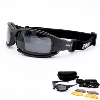 Taktično Daisy X7 Očala Vojaške Vojske Očala sončna Očala s 4 Objektiv Windproof Pohodništvo Motokros Streljanje Očala Gafas