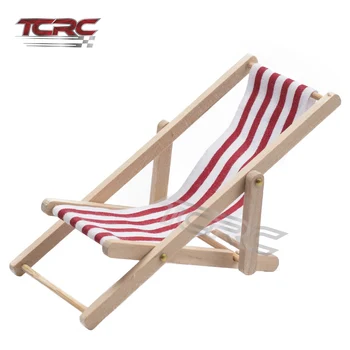 TCRC 1PC Mini Zložljive Lesene Plaži Stol, ležalnik Za 1/10 RC Avto Dekoracijo