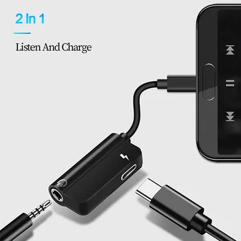 Tip C 3.5 Jack za Slušalke USB C do 3.5 mm AUX Slušalke Adapter Avdio Kabel za Huawei P40 Mate 30 P40 Pro Xiaomi Mi 10 9 Aux 3 5