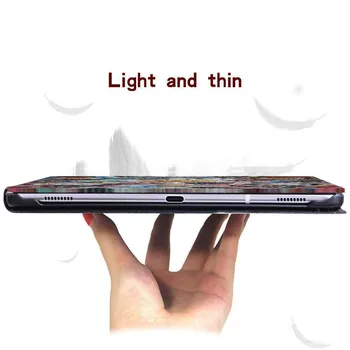 Tiskane 3D Art Usnje Tablet Stojalo Pokrov Primeru za Huawei MediaPad T3 8 10/T5 10 Tablet Trajne Zložljiva Zaščitna torbica