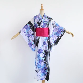Tradicionalni Japonski Yukata Kimono Obleko za Ženske Haori Cvetlični Češnja Cosplay Kostume Azijskih Dolgih Oblačilih, Pižame, Oblačila