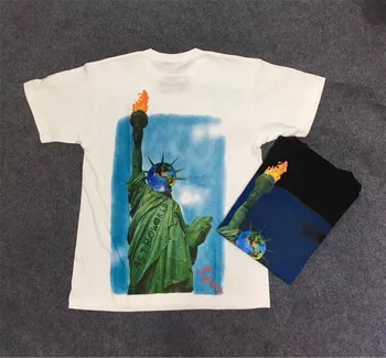Travis Scott Tee Astroworld T shirt Wen 1:1 Visoke Kakovosti T srajce Kip Svobode Vrh Tees Travis Scott majica s kratkimi rokavi