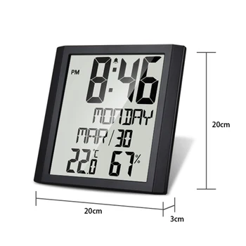 TS-8608 Digitalna Budilka Velik Zaslon Zaprtih Termometer, Higrometer Elektronski Koledar Steno, Mizo Tabela Ura