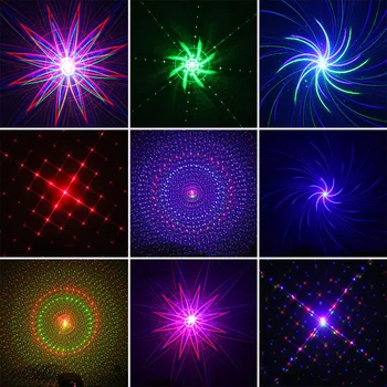 TUJEC Daljinsko USB, 8 Vzorcev RGB Mini Laser Projektor Razsvetljavo Učinek Svetlobe Avto Stranka DJ Disco Klub Xmas Družine Light Show