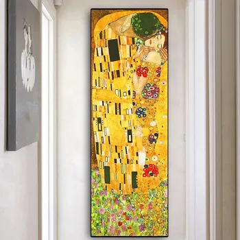Umetnik Gustav klimt, ki jih poljub Povzetek Zbirka Oljna slika na Platnu Plakatov in Fotografij Cuadros Wall Art Slike Za dnevno Sobo