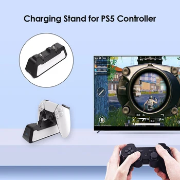 USB 3.1 Tip-C Dual Hiter Polnilec za DualSense Polnjenje Dock Brezžični Gamepad Krmilnika Joypad elektrarne, ki je Osnova za Sony PS5
