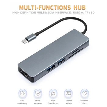 USB Multiport Hub 4K HD Zaslon USB 3.0 in Tip C Podatkov Adapter Card Reader Avto Blaga