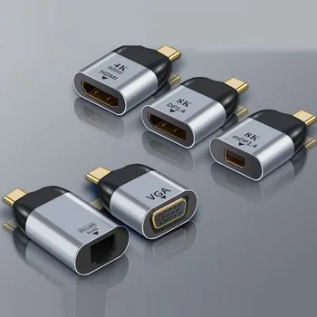 USB Tip-C HDMI DP VGA miniDP RJ45 Adapter Pretvornik 4K 60Hz HD video prenos za Mac PC Prenosni Telefon Android TV