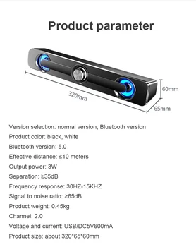 USB Žična Računalnik Zvočnik Bluetooth Zvočnik Subwoofer Soundbar Surround Bluetooth Zvok Polje Za Prenosni RAČUNALNIK Telefon, Tablični računalnik MP3