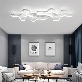 Ustvarjalne sodobni led stropni lestenec za dnevno sobo, spalnica študija domačo razsvetljavo white / black luster Napeljave AC90-260V