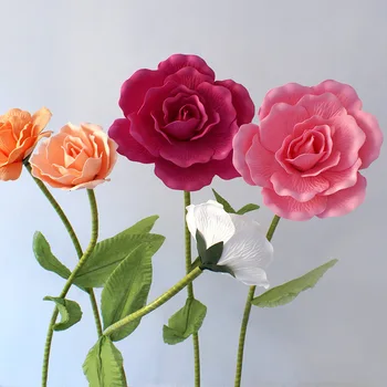 Velikanski Umetno PE Veliko Pene Cvet Ponaredek Rose Poročna Ozadju Cesti Okno Display Stranka Fazi Dekoracijo