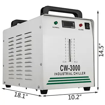 VEVOR 9L Industrijske Vode Chiller Hladilnik CW-3000DG za Hlajenje Co2 Stekla Laser Cev Pod 60 w/80w za Lasersko Graviranje Orodje