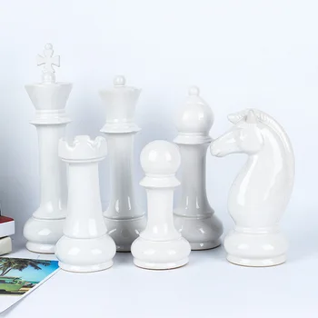 VILEAD Šest-Delni Set Keramičnih Mednarodne Šahovske Figurice Evropske Ustvarjalne Obrti Doma Dekoracijo Dodatki, Ročno izdelan Okras