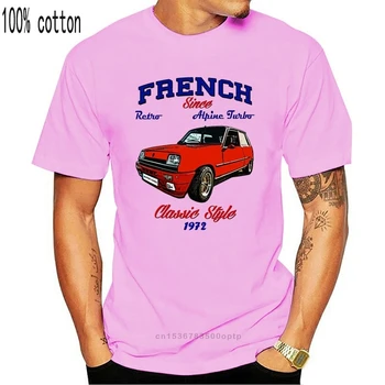 Vintage Francoski Avto Renault 5 Alpine Turbo Novo Bombaž Majica Classic Kakovosti Visoko Stil T Shirt Tees Po Meri Jersey Majica S Kratkimi Rokavi