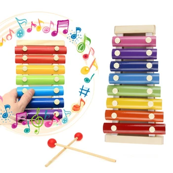 Visoka Kakovost Igrača Xylophone Montessori Izobraževalne Igrače, Lesene Osem-Opombe Okvir Slog Xylophone Otroci, Otroci Glasbena Igrača