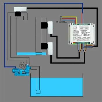Visoka Nizka Voda Tekoči Ravni Krmilnik Avtomatsko črpanje Vode Ravni Monitor AC 95-265V z 2 brezkontaktno Senzor