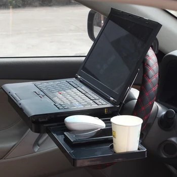 Volan Auto Imetnik Pijač Univerzalno Zložljive Avto Tabela Laptop Desk Računalnik za Omaro Polica s Predalom Kavelj