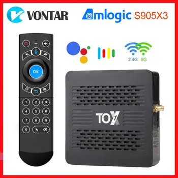 Vontar 5G WiFi TOX1 Smart TV Box Android 9.0 Amlogic S905X3 4 GB RAM, 32 GB ROM BT 1000M 4K Media Player HD Set top Box Youtube