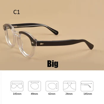 Vrhunska Acetat Optičnih Očal Okvir Moški Ženske Johnny Depp Retro Očala blagovne Znamke Design z box 313