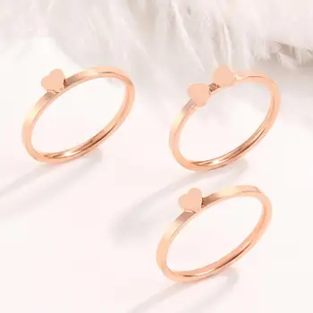 Vroče slog ustvarjalne tri-kos par titana jekla štiri deteljico obroč žensk srce tri-v-enem kombinacija modni prstan