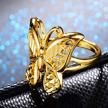 WANDO Zlata barva Etiopski metulj Obroči Eritreja Afrika francija Italija Moda za ženske, dekleta Božič, Novo Leto darilo jewewlry r65