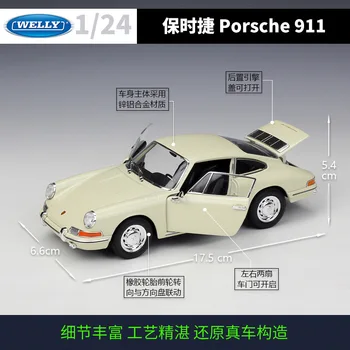 Welly 1:24 Porsche 1964 rdeče 911 zlitine modela avtomobila Diecasts & Igrača Vozil, Zberite darila, Non-daljinski upravljalnik vrsta prevoza igrača
