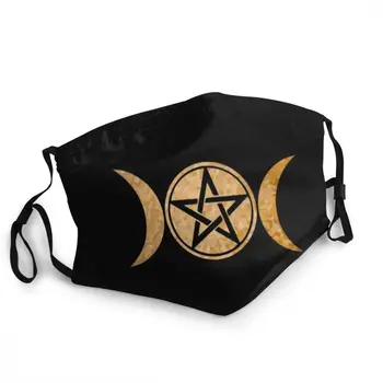 Wiccan Simbol Triple Moon Večkratno Uporabo Masko Trojna Boginja Anti Meglica Dustproof Masko Zaščitni Pokrov Respirator