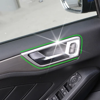 Xburstcar za Ford Focus 2019 2020 Ogljikovih Vlaken Avto Notranja Vrata Ročaj Kritje Trim Vrata Skledo Nalepke za dekoracijo Dodatki