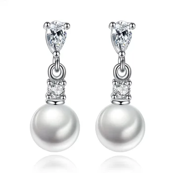 XIYANIKE Luksuzni 925 Sterling Silver Pearl AAA CZ Cirkon Moda Tassel Uhani Za Ženske Funt-srebrni-nakit VES6429