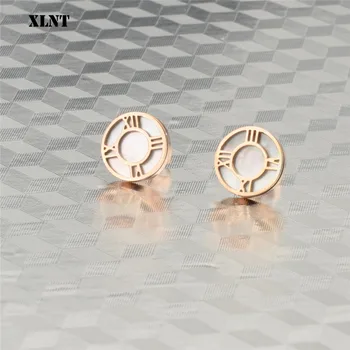 XLNT Moda new Roman numeralsRose Zlato lupini uhani, uhani nakit za ženske najboljše darilo