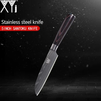 XYj En Nož iz Nerjavečega Jekla 3.5, 5, 5, 7, 8, 8 palčni Japonski Damask Žile Vzorec Kuhinjski Nož Super Oster Kuhanje Orodja