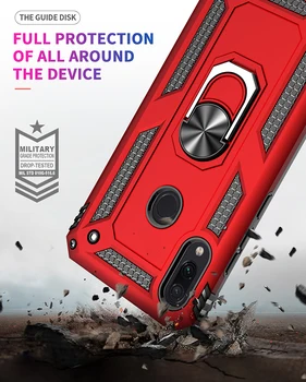 Za Redmi Opomba 7 Pro Telefon Kritje Primeru Luksuznih Oklep Shockproof Xiaomi Redmi Mi 7 Primeru Luksuzni Avto Stojalo Držalo Tesnilo Magnetno Coque