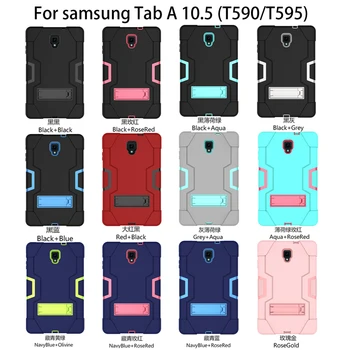 Za Samsung Galaxy Tab A A2 10.5 palčni 2018 SM T590 T595 Primeru Shockproof Otroci Varno PC Silicij Hibridni Stojalo za Celotno Telo, Tablični Pokrov